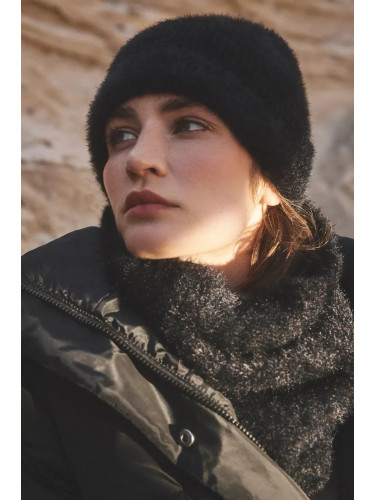 Marisse Warm Fur Hat, Black