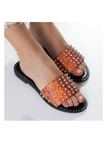 Resti Orange women's sandals with Maurella studs and jets - Footwear