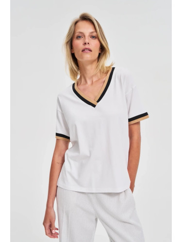 Marisse White Cotton Blouse