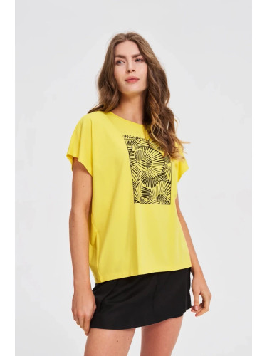 Marisse Cotton Blouse With Yellow Print