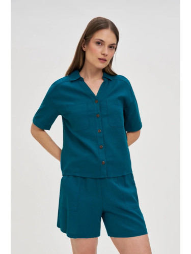 Marisse Green Viscose And Linen Shirt