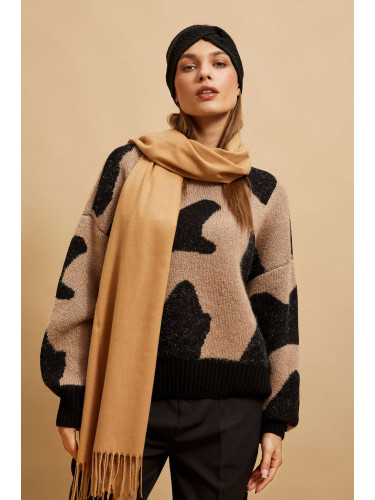 Marisse Smooth Dark Beige Scarf