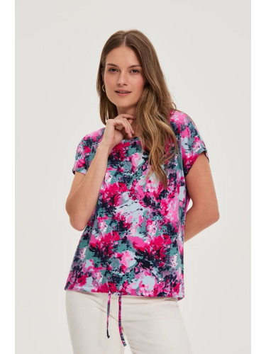 Marisse Patterned Fuchsia Blouse