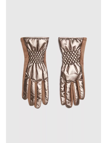 Marisse Brown Quilted Gloves