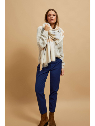 Marisse Sand Checkered Scarf