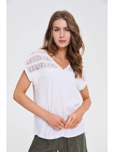 Marisse White Short-Sleeved Blouse