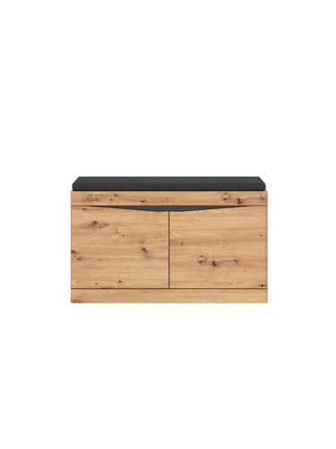 ШКАФ ЗА ОБУВКИ ТЮРИН С 2 ВРАТИ 86/39.9/49 СМ В ДЪБ АРТИСАН И АНТРАЦИТ