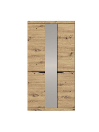 ВИСОК ШКАФ ТЮРИН С 3 ВРАТИ 103/39.9/196.5 СМ В ДЪБ АРТИСАН И АНТРАЦИТ