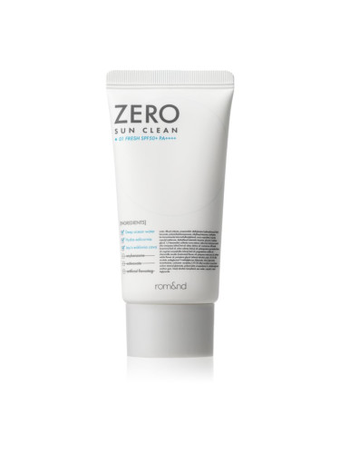 rom&nd Zero Sun Clean минерален защитен флуид за лице SPF 50+ цвят 01 Fresh 50 мл.