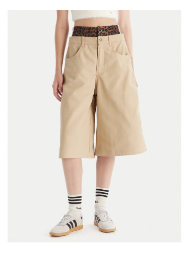 adidas Дънкови шорти Firebird Utility JX8762 Бежов Regular Fit