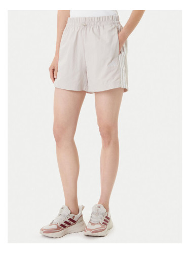 adidas Спортни шорти Essentials 3-Stripes JC8165 Бежов Loose Fit