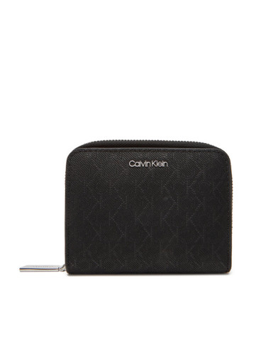 Calvin Klein Портфейл Ck Must Aop Md Zip Around W Flap LV04F1037G Черен