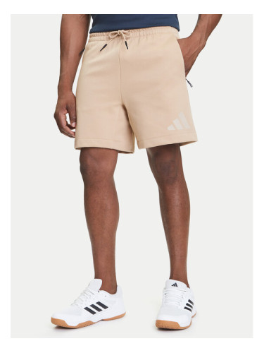 adidas Спортни шорти Z.N.E. JW4744 Бежов Regular Fit
