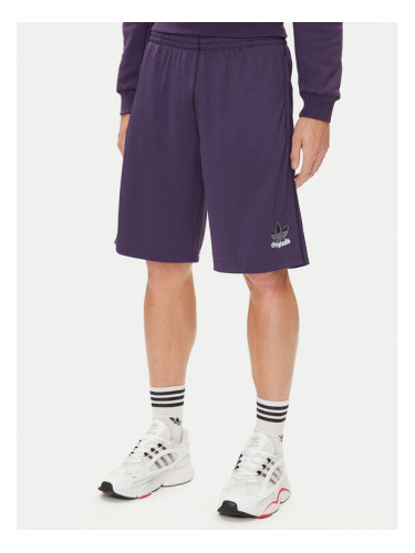 adidas Спортни шорти Graphic Mesh JY2758 Виолетов Loose Fit