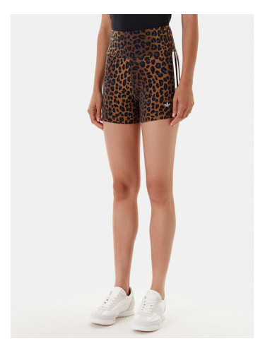 adidas Къс клин Leopard JW7306 Кафяв Slim Fit