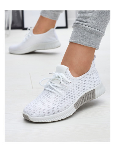 Resti White women's fabric sports shoes Vobbu- Footwear