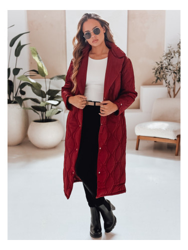 Дамско дълго ватирано палто TRENDIFY бордо
