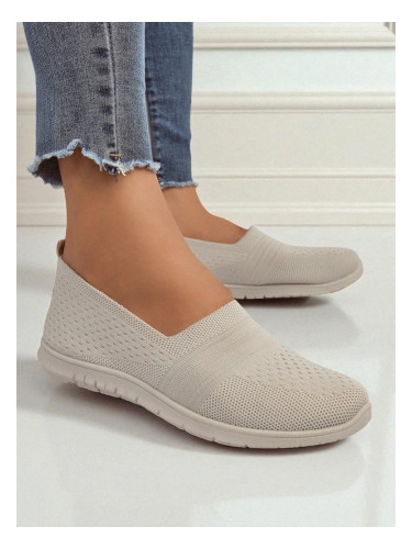 Resti Beige Callista women's slip-ons - lightweight fabric shoes with flat soles