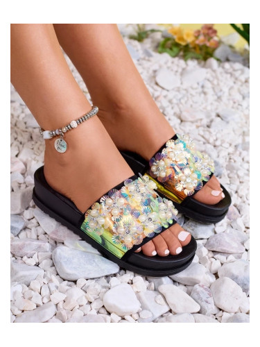 Resti Royalfashion Black women's decorated Maurelle flip-flops
