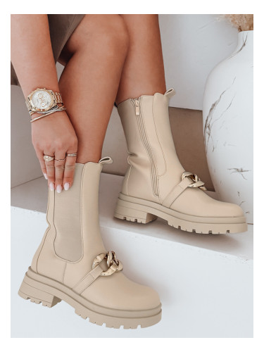 Botki damskie NIGHTWALK beżowe Dstreet