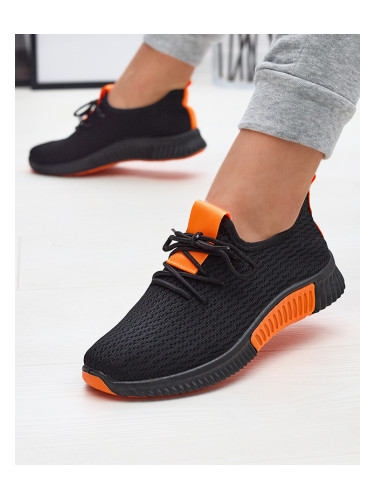 Resti Black women's sports shoes with orange inserts Keteti - Footwear