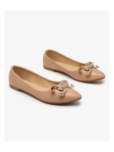 Resti Bright pink women's ballerinas pointed toe with embellishment on the nose Figgda