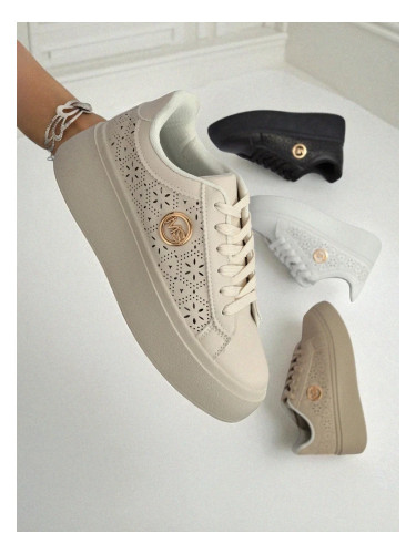 Resti Aurelia Beige Platform Sneakers Eco Leather