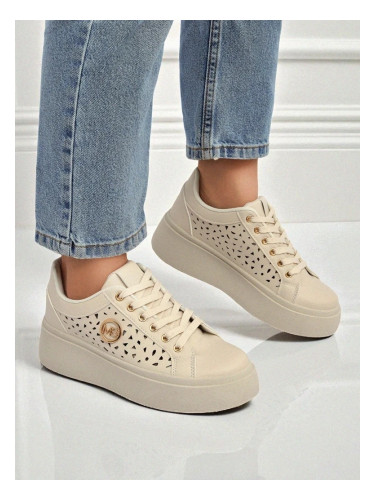 Resti Women's Ecru Platform Sneakers Boreas Eco Leather