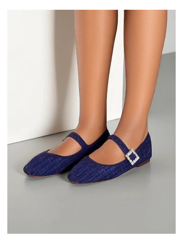 Resti Women's checked ballet flats with a buckle and strap Riffos