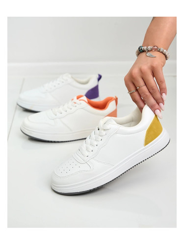 Resti White and yellow classic sports shoes Colorburst Classics