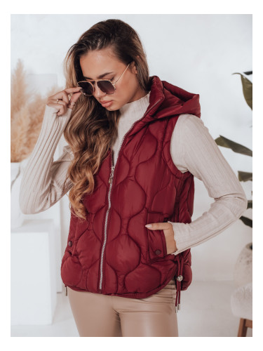 Дамски ватиран елек с качулка