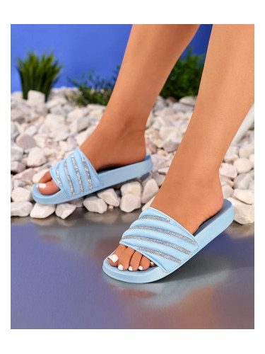 Resti Blue women's flip-flops with zircons Erikis - Footwear