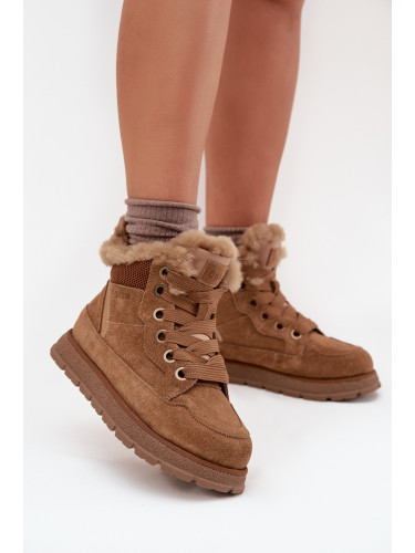 BIG STAR SHOES Замшеви Снежни Боти Трапери За Жени На Платформа С Козина Big Star