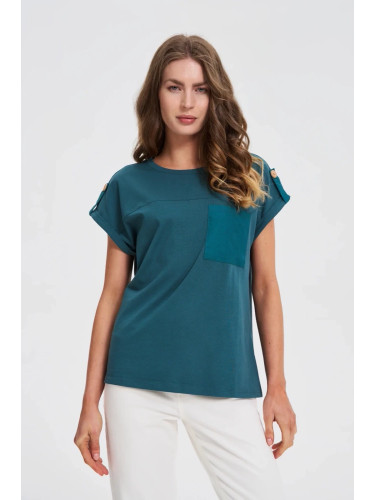Marisse Dark Green T-Shirt With Pocket