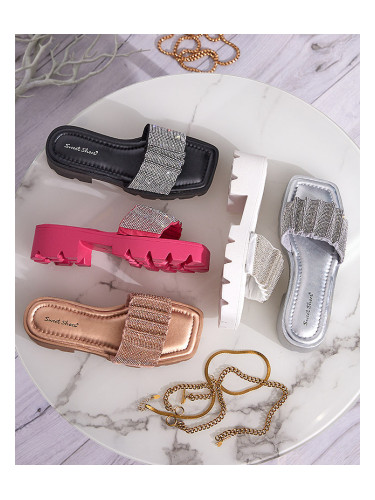 Resti Gold women's slippers with cubic zirconia Emkoy - Footwear