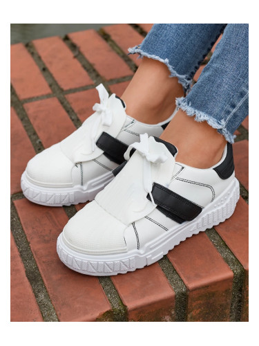 Resti Black and white women's sports shoes with rubber inserts Inika - Footwear