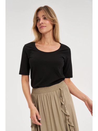 Marisse Black Cotton T-Shirt