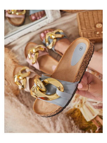 Resti Ladies' blue slippers with Sofig- Footwear decoration