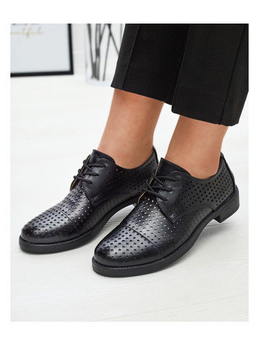 Resti Openwork black women's eco leather half shoes Azedvo- Footwear