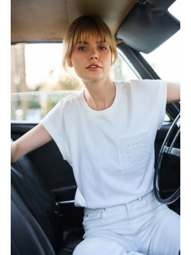 Marisse Women's T-Shirt L-Ts-4673 Off White