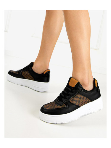 Resti Black women's sports shoes with Glou print - Footwear