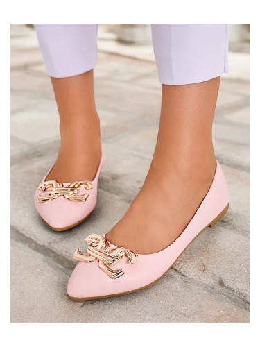 Resti Black women's ballerina flats with a tip embellishment on the toe Figgda