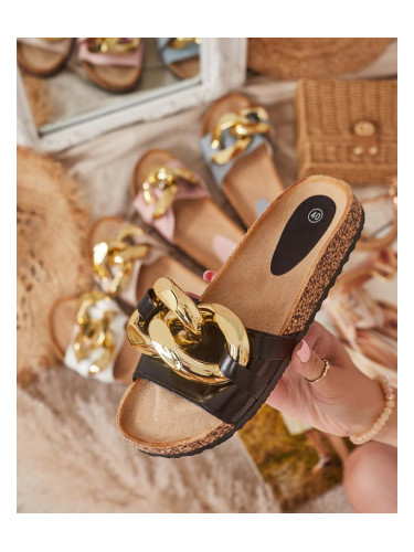 Resti Royalfashion Black women's flip-flops with Sofig decoration