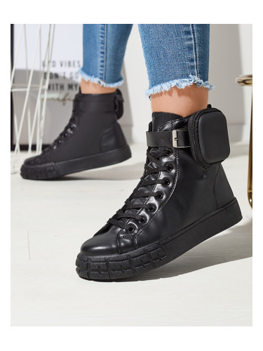 Resti Black women's sport shoes with pouch Efiffe- Footwear