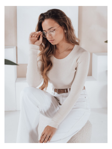 Дамски раиран пуловер NOLVIE екрю