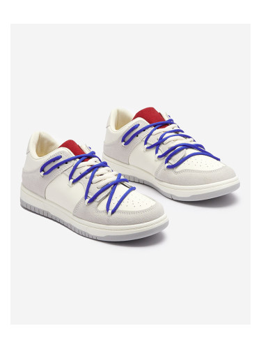 Resti White-gray women's sports sneakers with navy blue laces Olierinc - Footwear