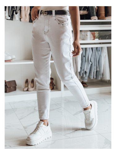 Дамски бели дънки mom fit LIKEMELOO