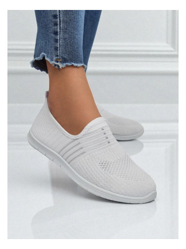 Resti Women's White Fabric Slip-Ons Callisto - Lightweight Shoes for Spring and Summer