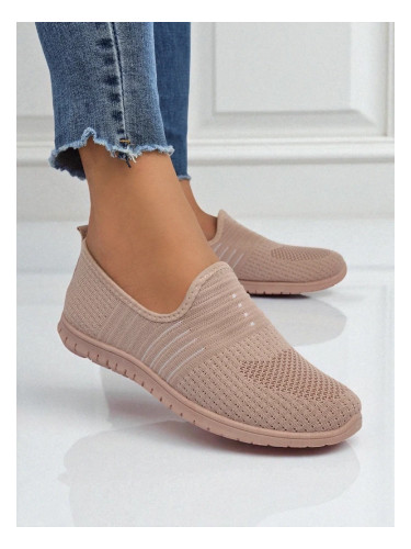 Resti Aelia women's pink fabric shoes, comfortable flat heel moccasins