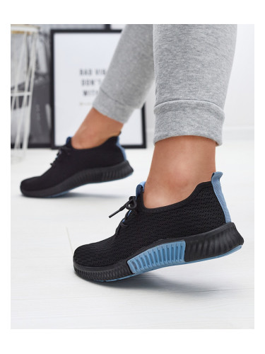 Resti Black women's sports shoes with blue inserts Keteti - Footwear